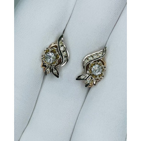 Золоті сережки з діамантами 0,465 ct